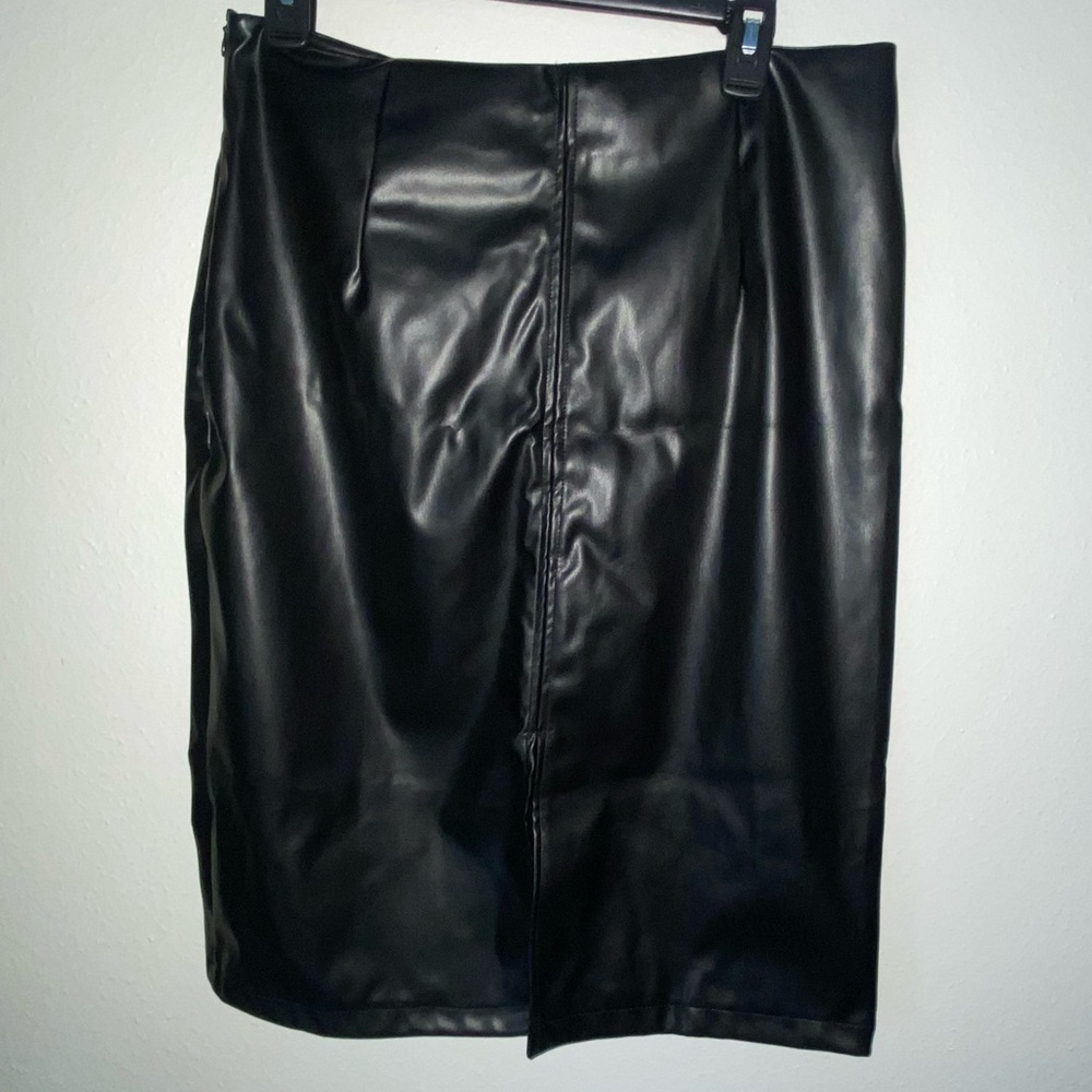 Black leather skirt